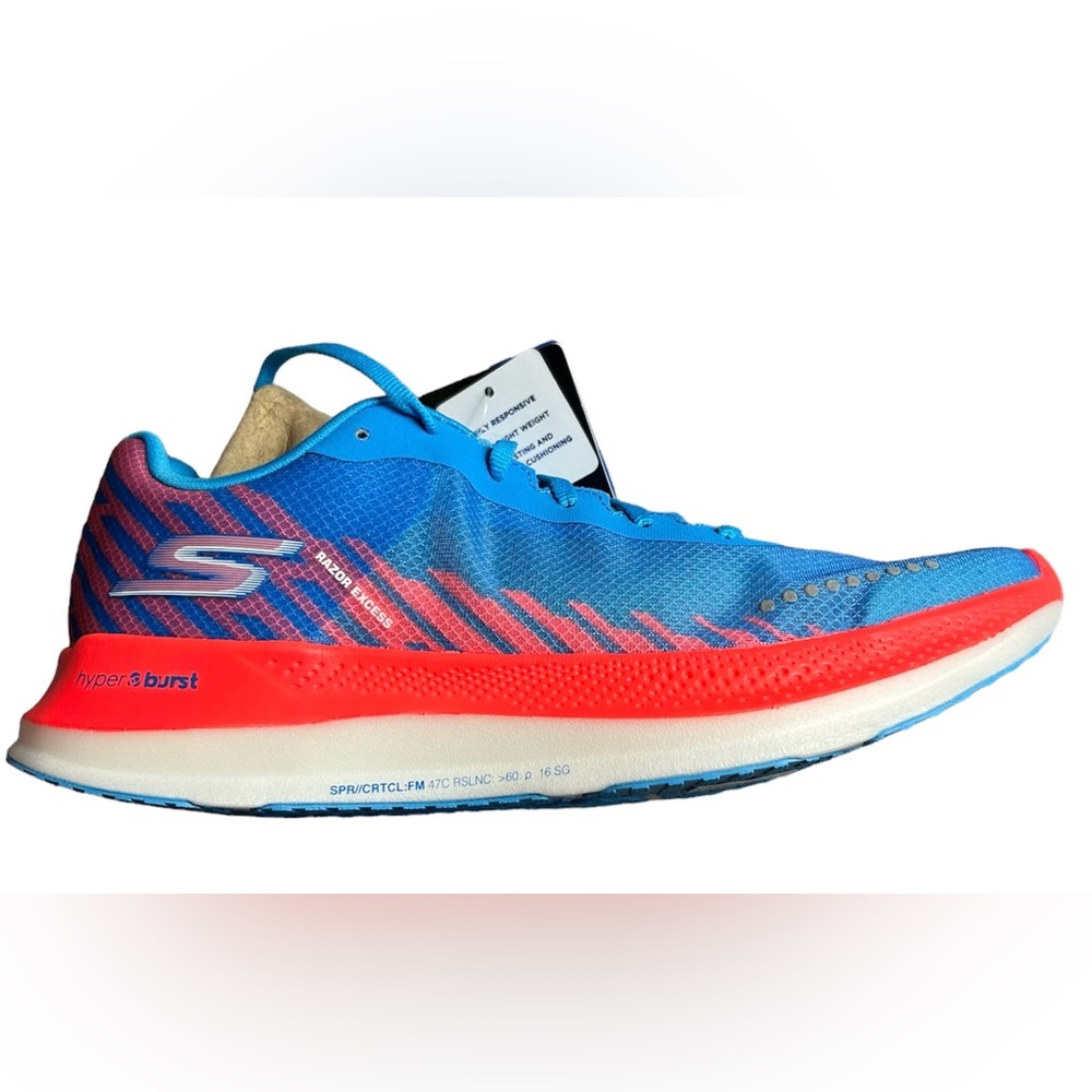 Skechers womens 8 coral/blue  sneakers